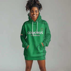 Custom Comoros Football Hoodie Dress Go Champions Green Les Coelacantes - African Pride