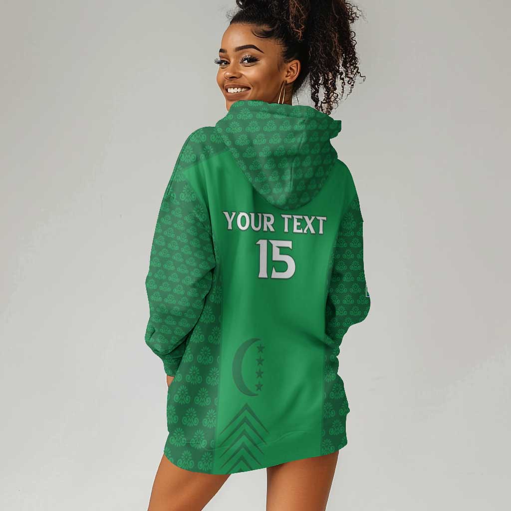 Custom Comoros Football Hoodie Dress Go Champions Green Les Coelacantes - African Pride