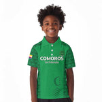 Custom Comoros Football Kid Polo Shirt Go Champions Green Les Coelacantes LT15