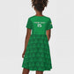 Custom Comoros Football Kid Short Sleeve Dress Go Champions Green Les Coelacantes LT15