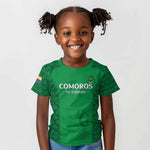 Custom Comoros Football Kid T shirt Go Champions Green Les Coelacantes LT15