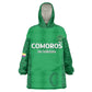 Custom Comoros Football Kid Wearable Blanket Hoodie Go Champions Green Les Coelacantes - African Pride