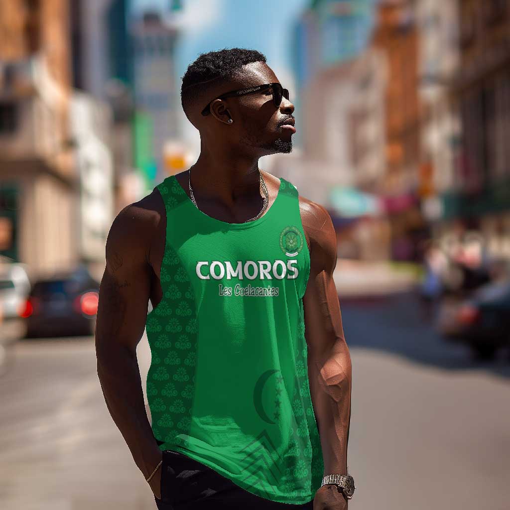 Custom Comoros Football Men Tank Top Go Champions Green Les Coelacantes - African Pride