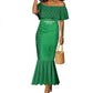 Custom Comoros Football Mermaid Dress Go Champions Green Les Coelacantes LT15