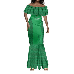 Custom Comoros Football Mermaid Dress Go Champions Green Les Coelacantes - African Pride