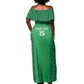 Custom Comoros Football Off Shoulder Maxi Dress Go Champions Green Les Coelacantes - African Pride