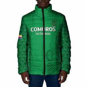 Custom Comoros Football Padded Jacket Go Champions Green Les Coelacantes - African Pride