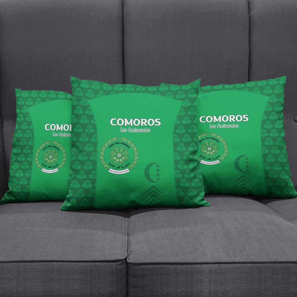 Comoros Football Pillow Cover Go Champions Green Les Coelacantes - African Pride
