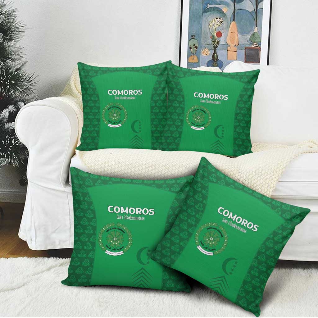 Comoros Football Pillow Cover Go Champions Green Les Coelacantes - African Pride