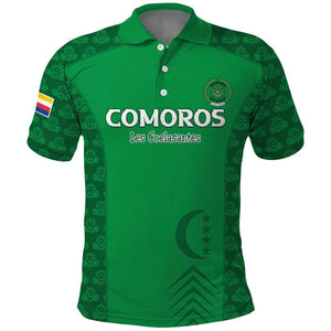 Custom Comoros Football Polo Shirt Go Champions Green Les Coelacantes LT15