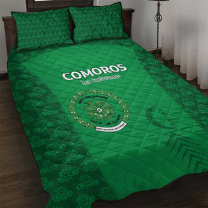 Comoros Football Quilt Bed Set Go Champions Green Les Coelacantes - African Pride