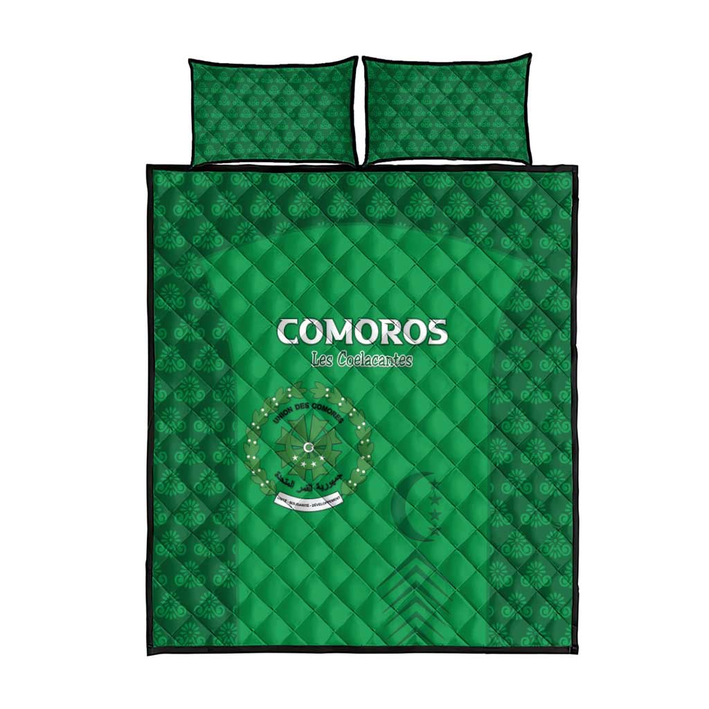 Comoros Football Quilt Bed Set Go Champions Green Les Coelacantes - African Pride