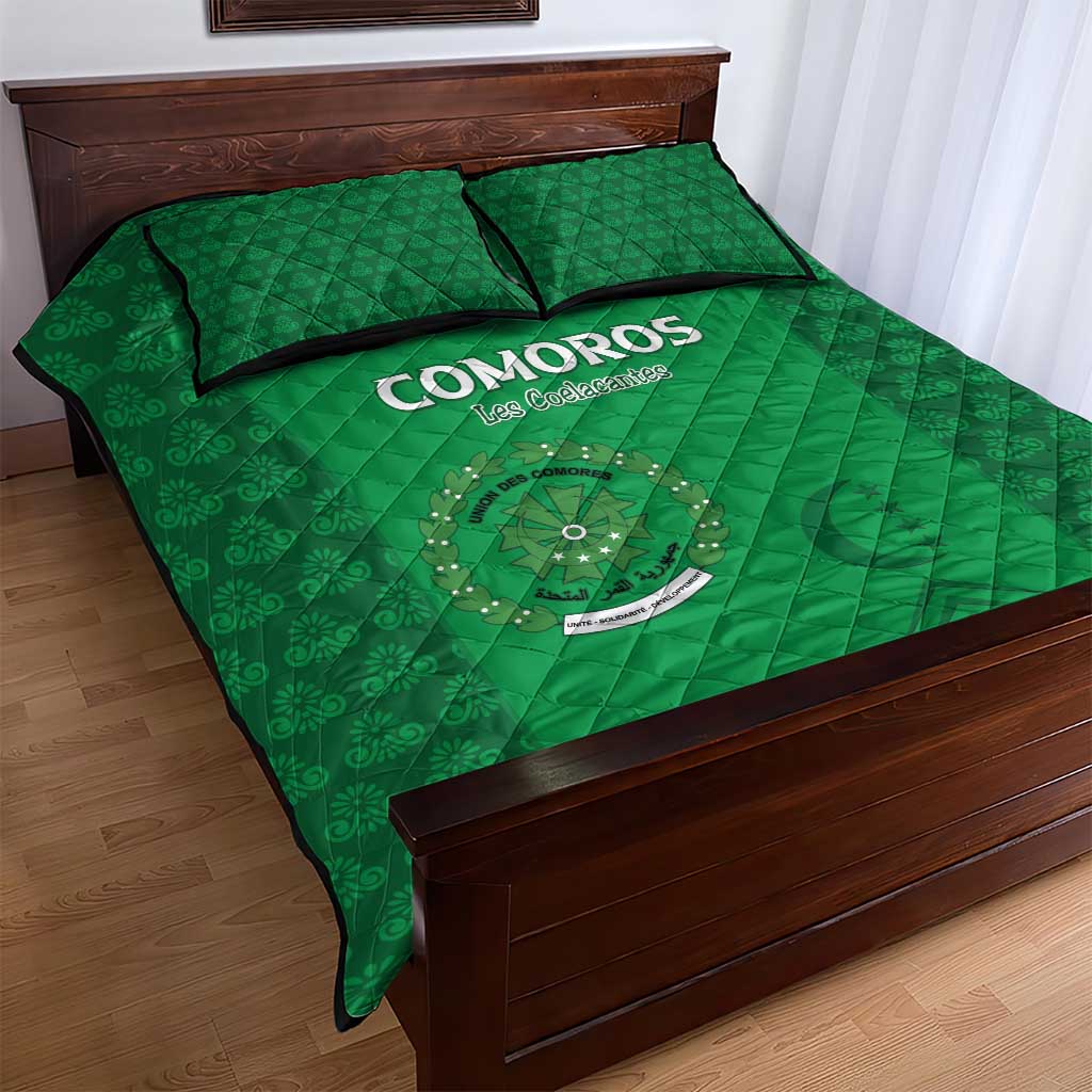 Comoros Football Quilt Bed Set Go Champions Green Les Coelacantes - African Pride