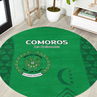 Comoros Football Round Carpet Go Champions Green Les Coelacantes - African Pride