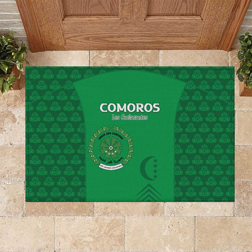 Comoros Football Rubber Doormat Go Champions Green Les Coelacantes - African Pride