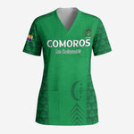 Custom Comoros Football Scrub Top Go Champions Green Les Coelacantes - African Pride