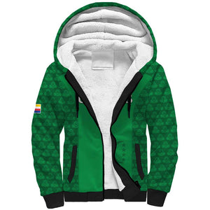 Custom Comoros Football Sherpa Hoodie Go Champions Green Les Coelacantes - African Pride