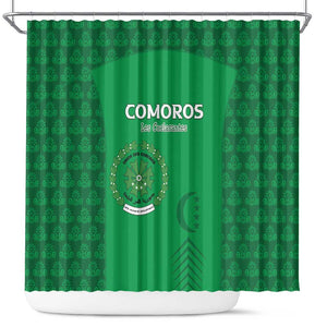 Comoros Football Shower Curtain Go Champions Green Les Coelacantes - African Pride