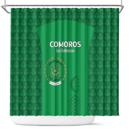 Comoros Football Shower Curtain Go Champions Green Les Coelacantes - African Pride