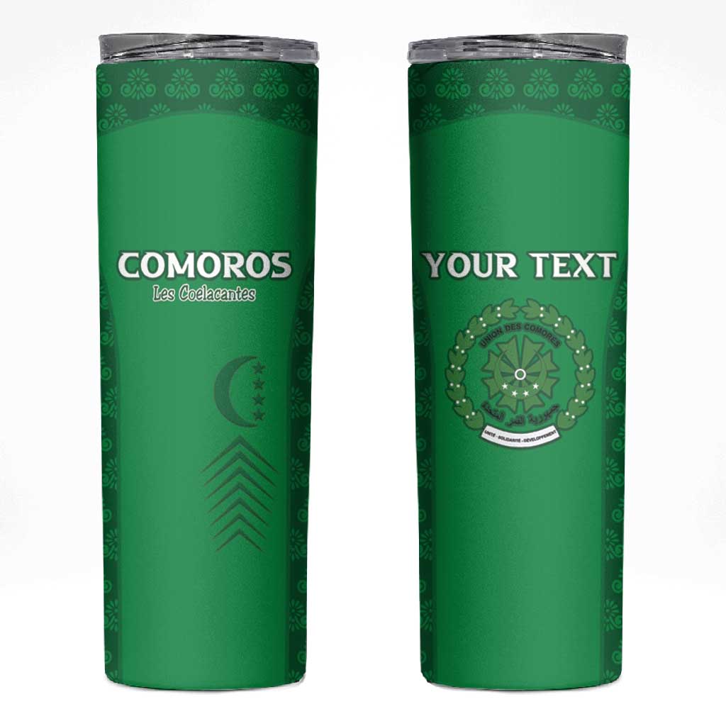 Custom Comoros Football Skinny Tumbler Go Champions Green Les Coelacantes - African Pride