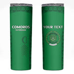 Custom Comoros Football Skinny Tumbler Go Champions Green Les Coelacantes - African Pride