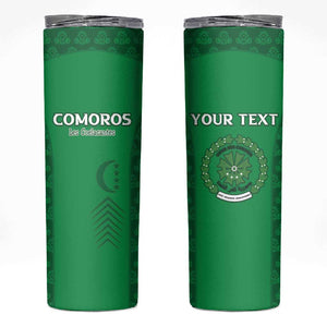 Custom Comoros Football Skinny Tumbler Go Champions Green Les Coelacantes - African Pride