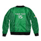 Custom Comoros Football Sleeve Zip Bomber Jacket Go Champions Green Les Coelacantes - African Pride
