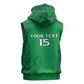 Custom Comoros Football Sleeveless Hoodie Go Champions Green Les Coelacantes - African Pride