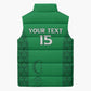 Custom Comoros Football Sleeveless Puffer Jacket Go Champions Green Les Coelacantes - African Pride