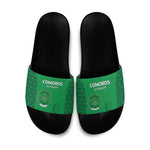 Comoros Football Slide Sandals Go Champions Green Les Coelacantes - African Pride