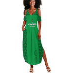 Custom Comoros Football Summer Maxi Dress Go Champions Green Les Coelacantes LT15