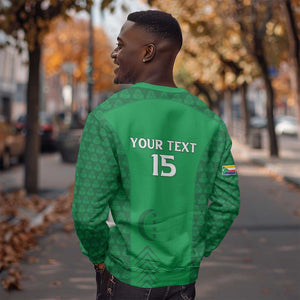 Custom Comoros Football Sweatshirt Go Champions Green Les Coelacantes - African Pride
