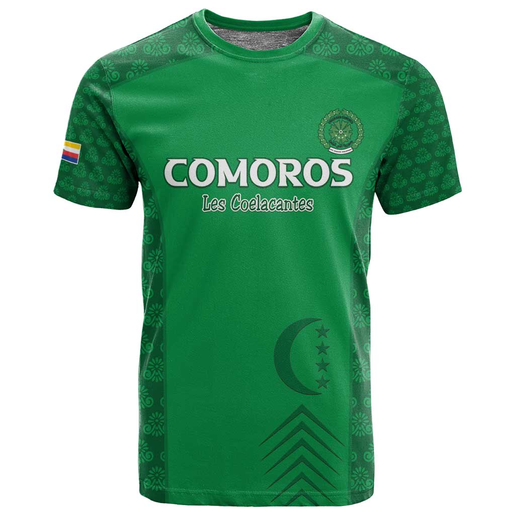 Custom Comoros Football T shirt Go Champions Green Les Coelacantes - African Pride