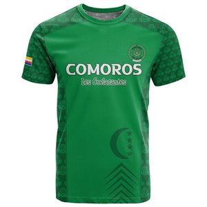 Custom Comoros Football T shirt Go Champions Green Les Coelacantes - African Pride