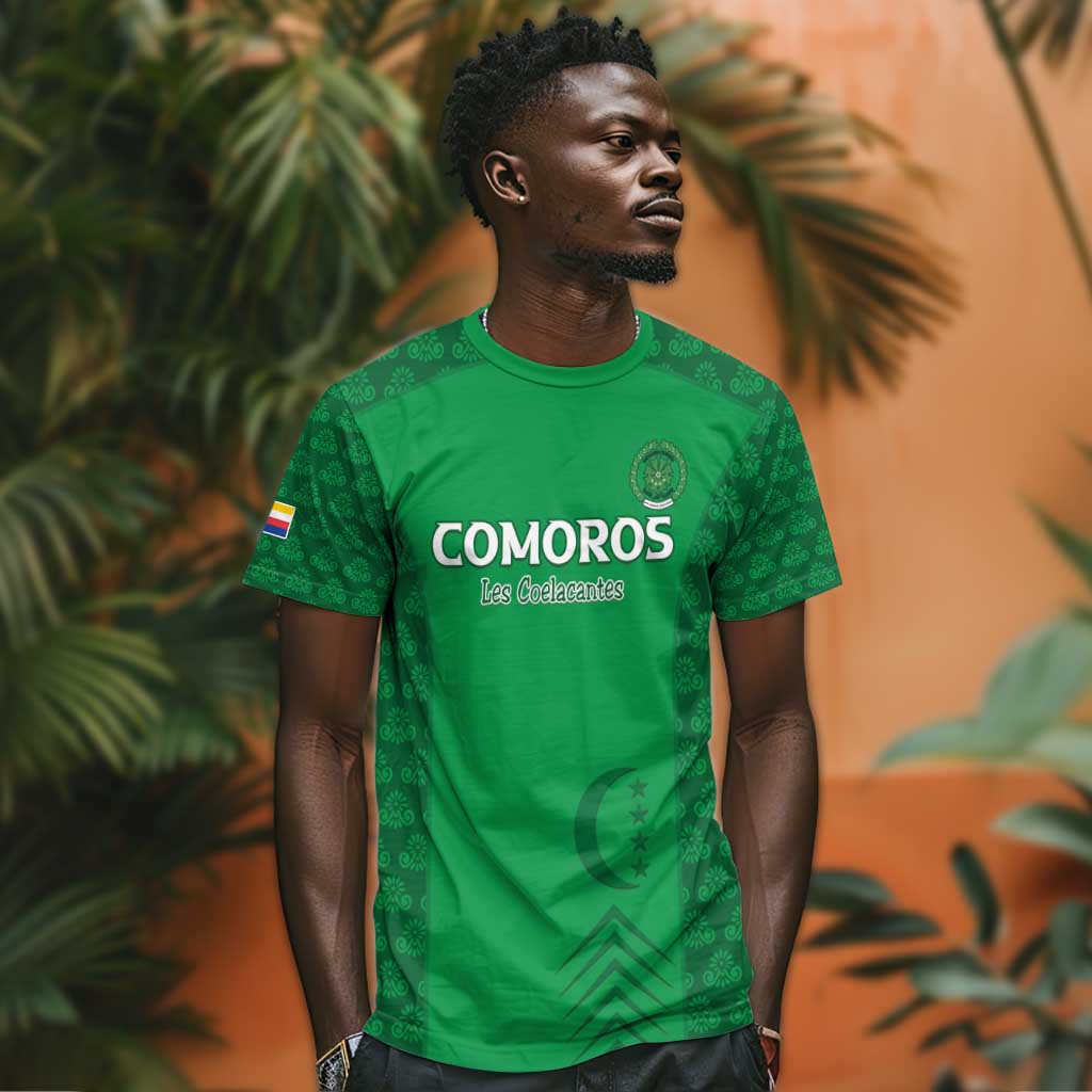 Custom Comoros Football T shirt Go Champions Green Les Coelacantes - African Pride