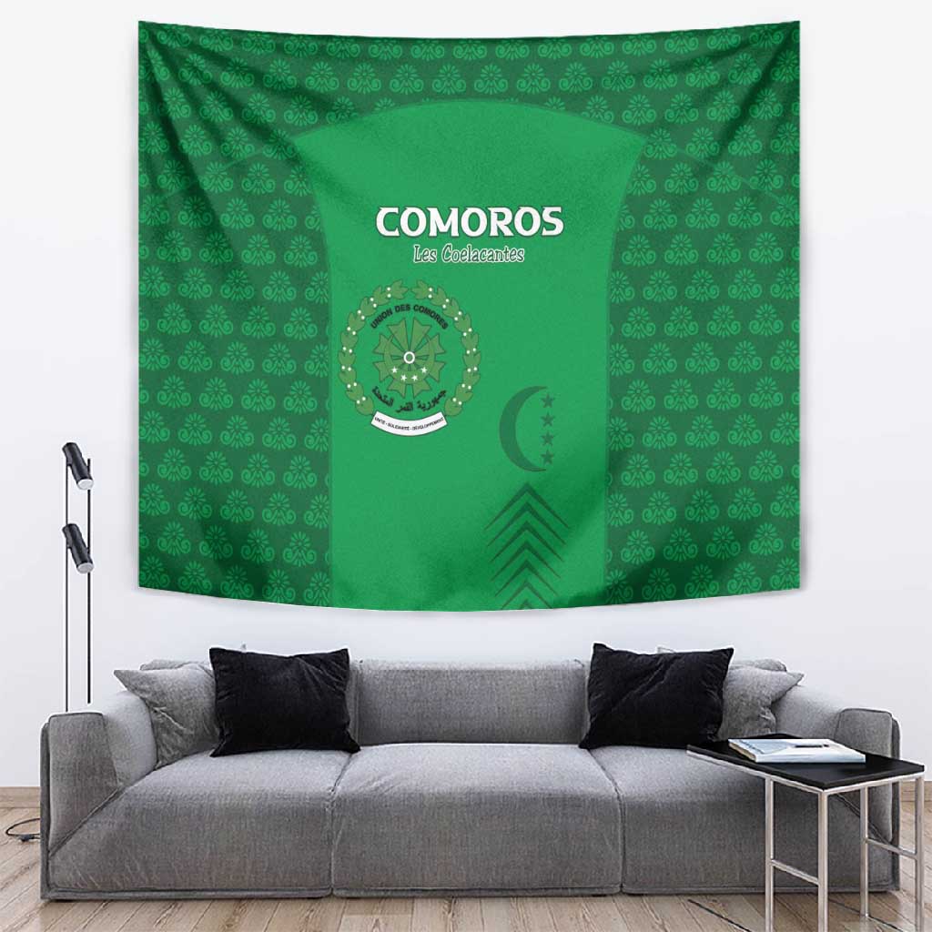 Comoros Football Tapestry Go Champions Green Les Coelacantes - African Pride