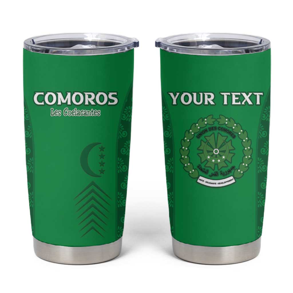 Custom Comoros Football Tumbler Cup Go Champions Green Les Coelacantes - African Pride