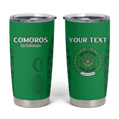 Custom Comoros Football Tumbler Cup Go Champions Green Les Coelacantes - African Pride