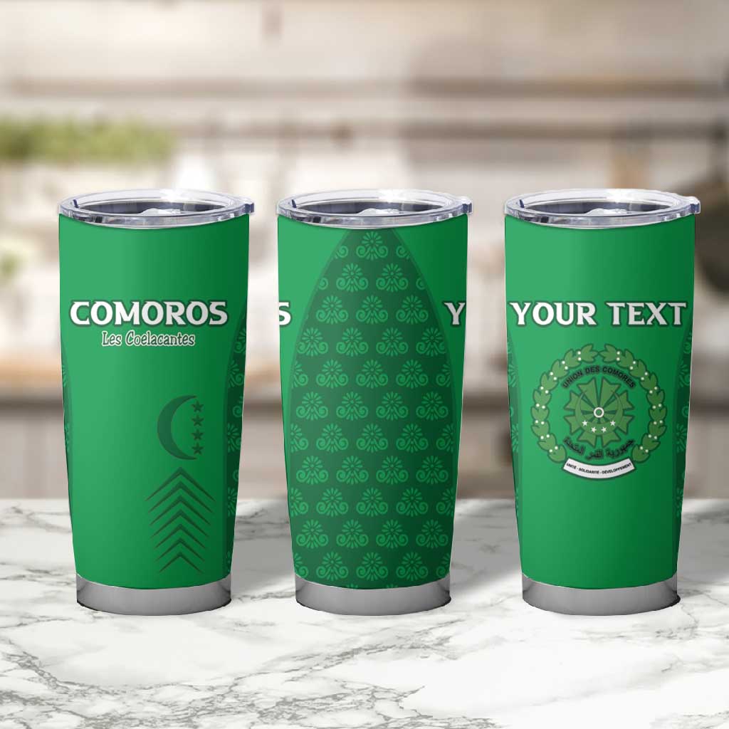 Custom Comoros Football Tumbler Cup Go Champions Green Les Coelacantes - African Pride