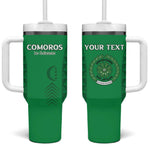 Custom Comoros Football Tumbler With Handle Go Champions Green Les Coelacantes - African Pride
