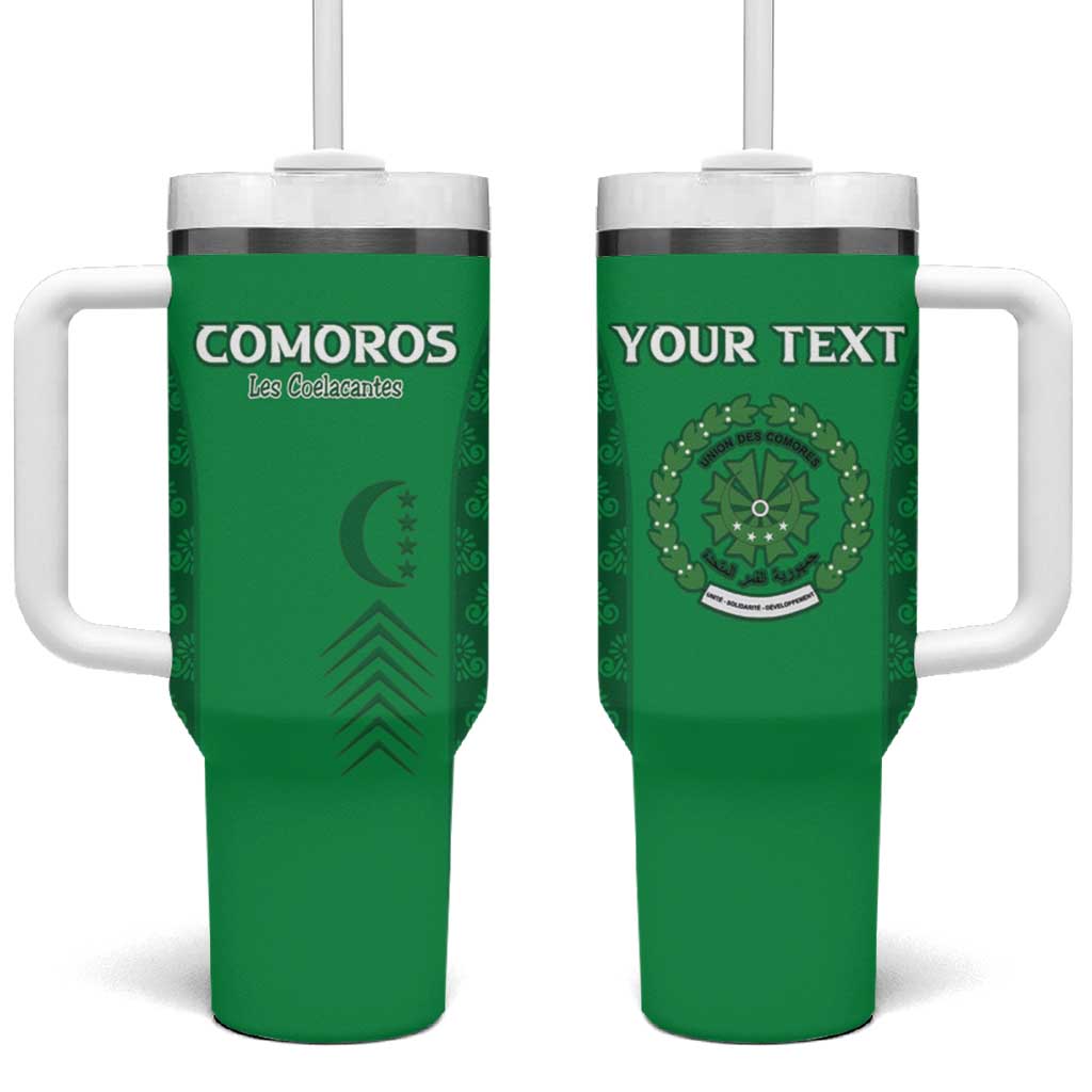 Custom Comoros Football Tumbler With Handle Go Champions Green Les Coelacantes - African Pride