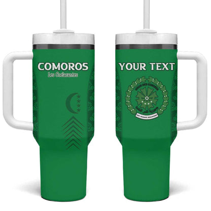 Custom Comoros Football Tumbler With Handle Go Champions Green Les Coelacantes - African Pride