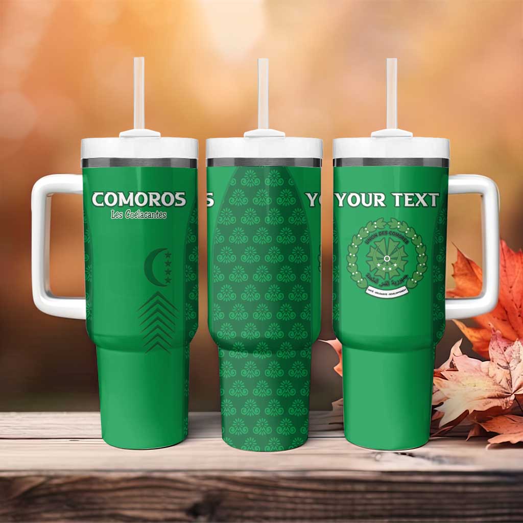 Custom Comoros Football Tumbler With Handle Go Champions Green Les Coelacantes - African Pride