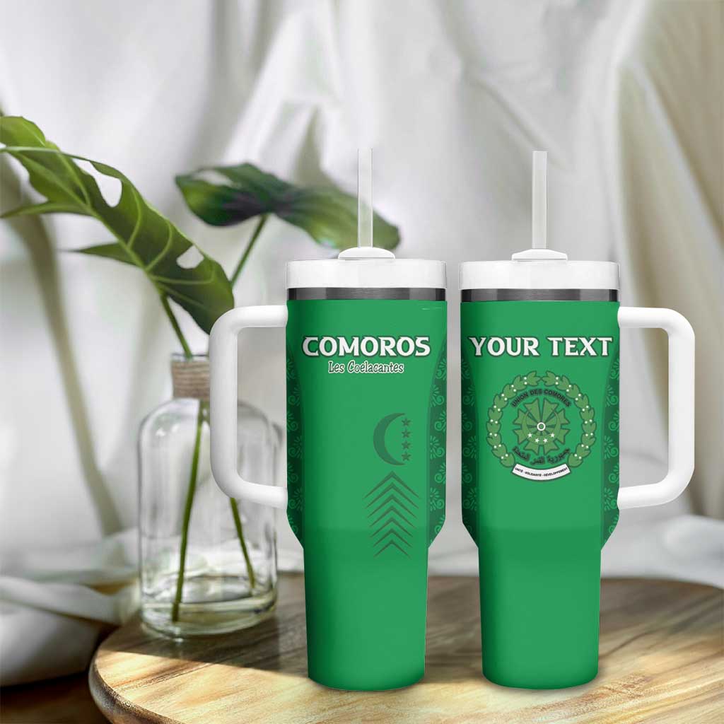 Custom Comoros Football Tumbler With Handle Go Champions Green Les Coelacantes - African Pride