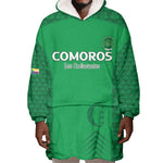 Custom Comoros Football Wearable Blanket Hoodie Go Champions Green Les Coelacantes - African Pride