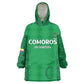 Custom Comoros Football Wearable Blanket Hoodie Go Champions Green Les Coelacantes - African Pride