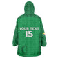 Custom Comoros Football Wearable Blanket Hoodie Go Champions Green Les Coelacantes - African Pride