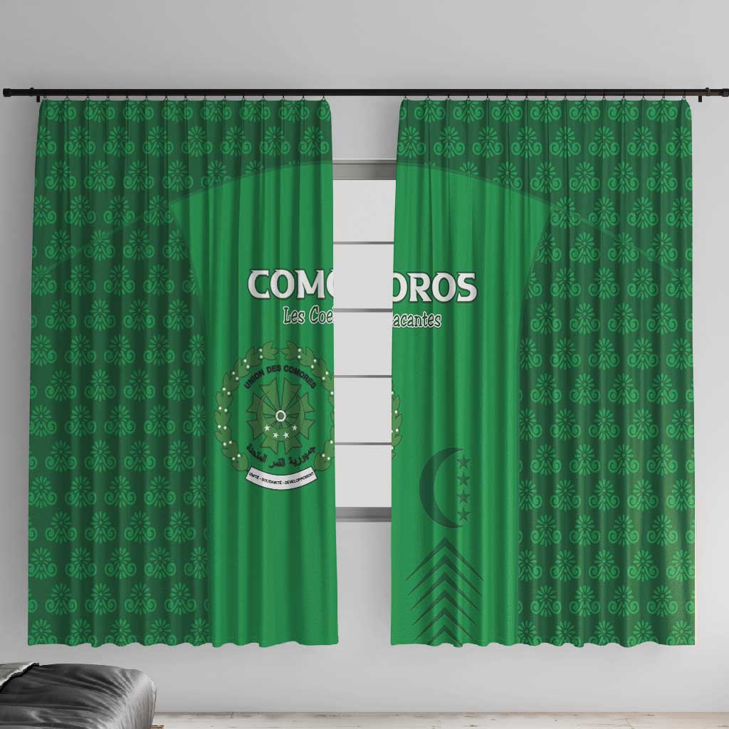 Comoros Football Window Curtain Go Champions Green Les Coelacantes - African Pride