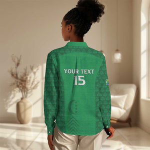 Custom Comoros Football Women Casual Shirt Go Champions Green Les Coelacantes - African Pride