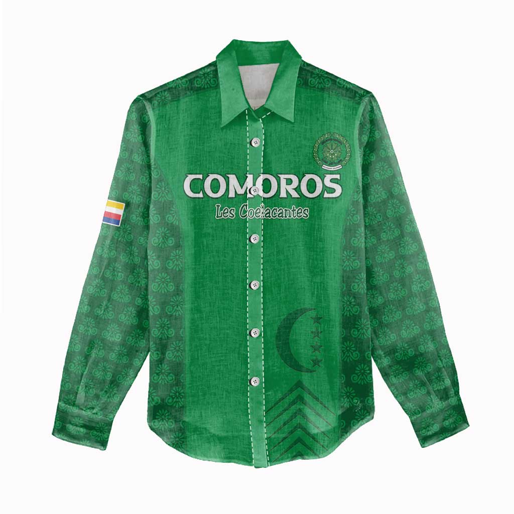 Custom Comoros Football Women Casual Shirt Go Champions Green Les Coelacantes - African Pride